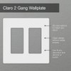 Lutron Claro Light Switch Cover Plate, 2 Gang Wallplate, for