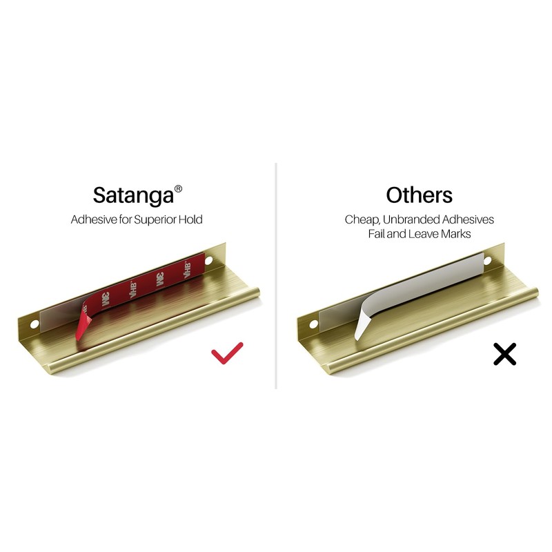 Satanga Edge Finger Pulls for Cabinets Peel and Stick on