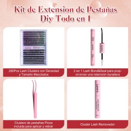 Lynora Pestañas Postizas 280 Diy Extensiones 30d+40d 10~14mm