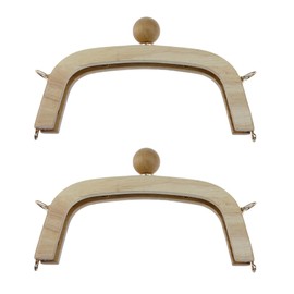 Tighall 2pcs/Pack Wood Bag Handle, Handbag Purse Handle Decorative Bag Handles for Summer Straws Beach Straw Bag Making Repairing DIY Accessories