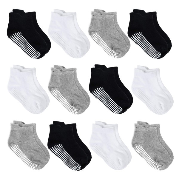 Tenpluszero 12 Pairs Anti Slip Baby Ankle Socks with Non