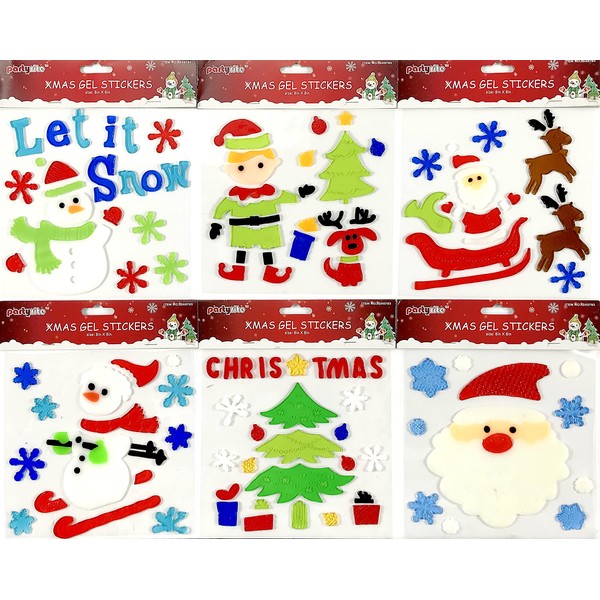 Christmas Gel Cling Stickers for Windows and Mirrors - 6