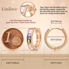 Linawe Small Hoop Earrings, Piercing Ring, Helix Earrings, Nickel-Free Jewellery, Women, Gold, Rose Gold, Silver, Mini Hoop Earrings, Copper Brass, Moissanite