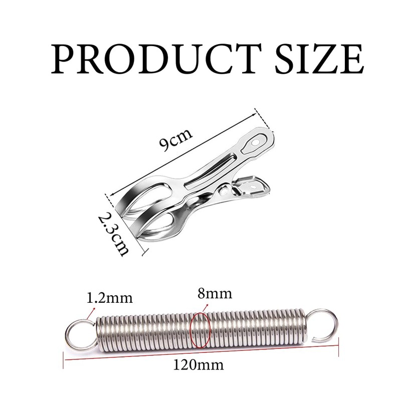 10 PCS Stainless Steel Swimming Pool Cover Clips,for Aboves Ground