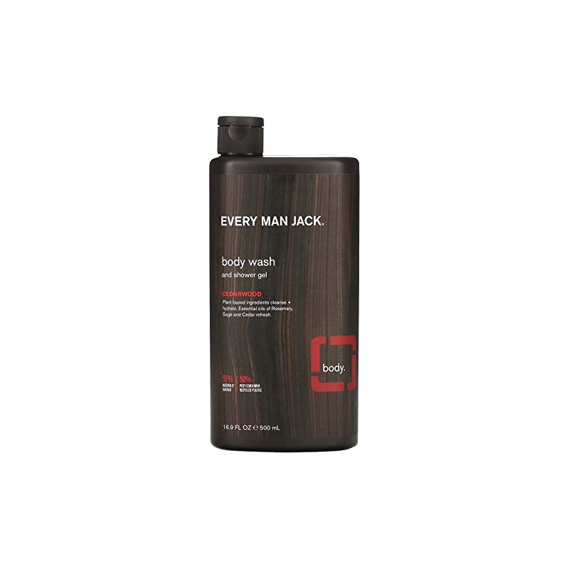 Every Man Jack Body Wash and Shower Gel Cedarwood, 16.9