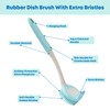 JVL Pro Clean Anti-Bac Rubber Dish Brush with Extra Bristles