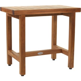 24" Spa Lotus Teak Shower Bench with Elevated Height