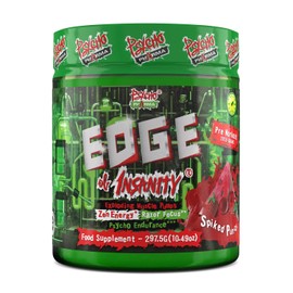 PWO Psycho Pharma Edge of Insanity Most Intense Pre-Workout Powder Booster for Focus, Strength and Energy, Strong Effect, Premium Formula and Ingredients (Spiked Punch)