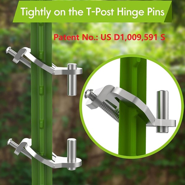 T-Post Gate Hinge Pins - Heavy Duty Gate Hanger, Hang