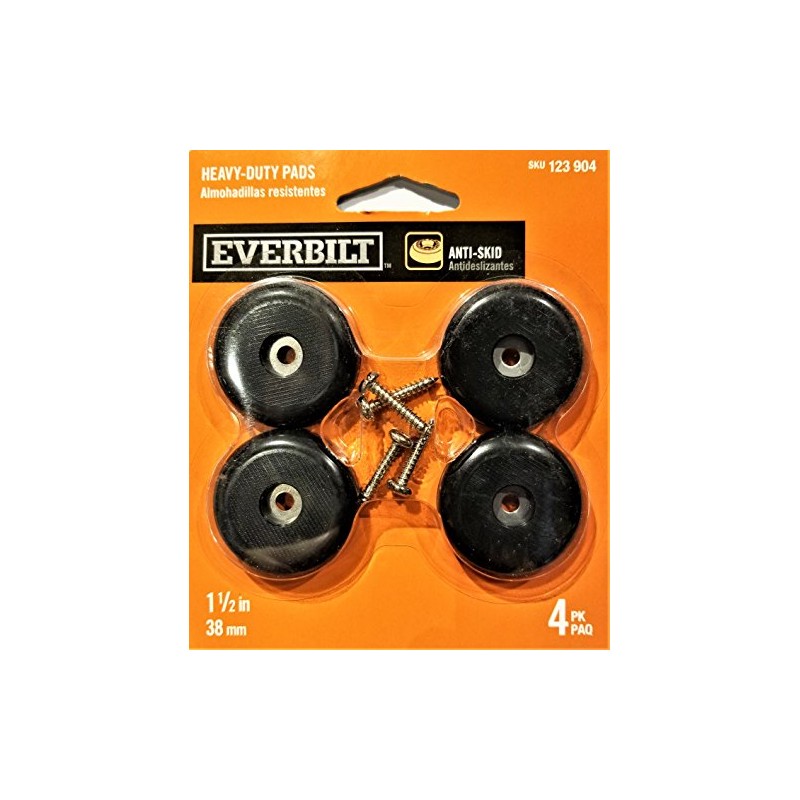 Everbilt Anti-Skid 1-1/2" Black Round TPE Glides (4-Pack) for Wooden