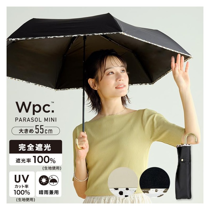 [2025] Wpc. 801-17958-102 Parasol Light Shielding Animal Piping Mini Black