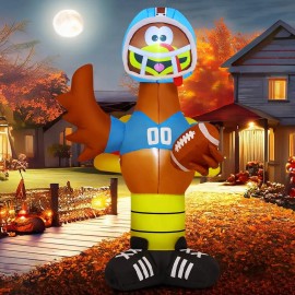 6 FT Football Turkey LED Lights Inflatable Thanksgiving Decorations Hot Selling Factory Price Blow-up Turkey for Kids Child Agecolor: Turkey, size: Large