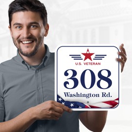 House Address Sign, House Number Plaque, 12x12, 0.40 Aluminum, 20 Font Styles, Reflective Option, USA Made by My Sign Center (US - Veteran)