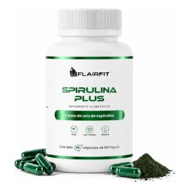 Flairfit Spirulina Orgánica 100% Natural Premium | Espirulina - Vitaminas, Mujer / Hombre, 60 Cápsulas.