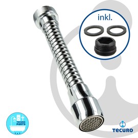 tecuro Outlet Hose for Fittings 135 mm Chrome-Plated Metal