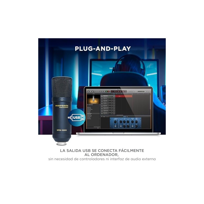 Marantz Professional MPM1000U - Micrófono Condensador USB para PC, Micrófono
