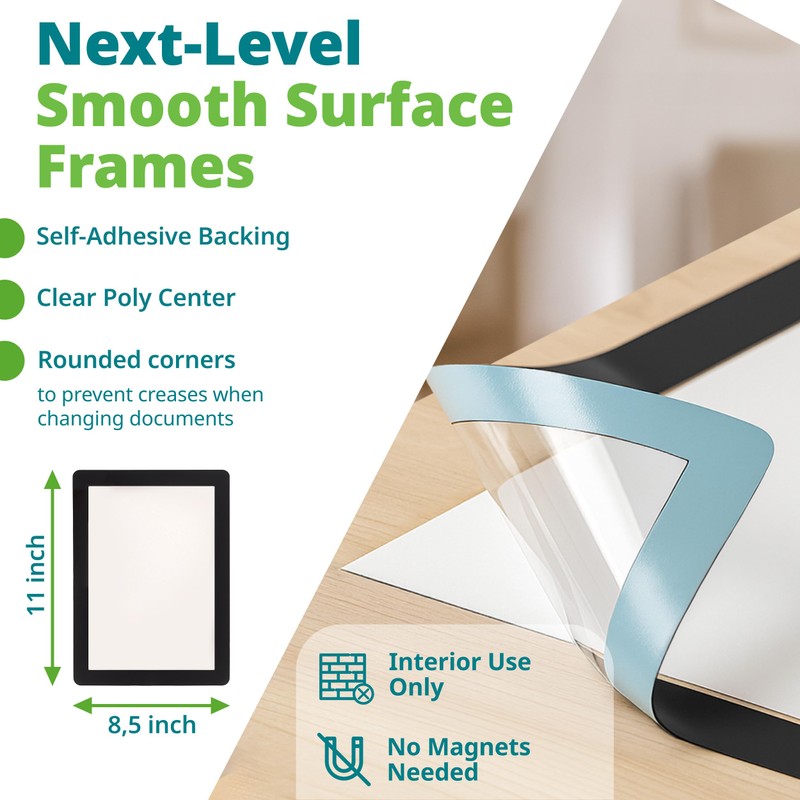 Fodeez 8.5x11 Self Adhesive Peel & Stick Document Holder for