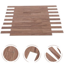 OUNONA 40pcs Miniature Dollhouse Flooring Mini Wooden Dollhouse Floor Board Solid Wood Floor Tile Wood Dollhouse Flooring Decoration for Dolls House Decoration