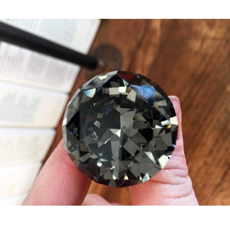 Tencro 8pcs 30 mm Diamond Shaped Luxury Crystal Knobs Glass