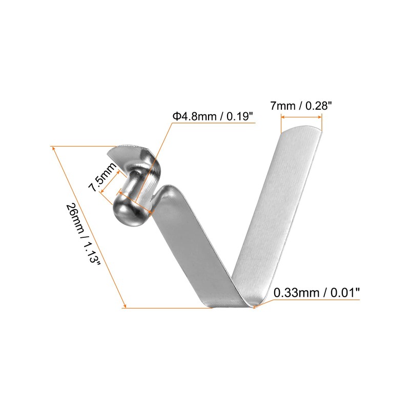 sourcing map Single Knob Kayak Snap Spring 26 mm x