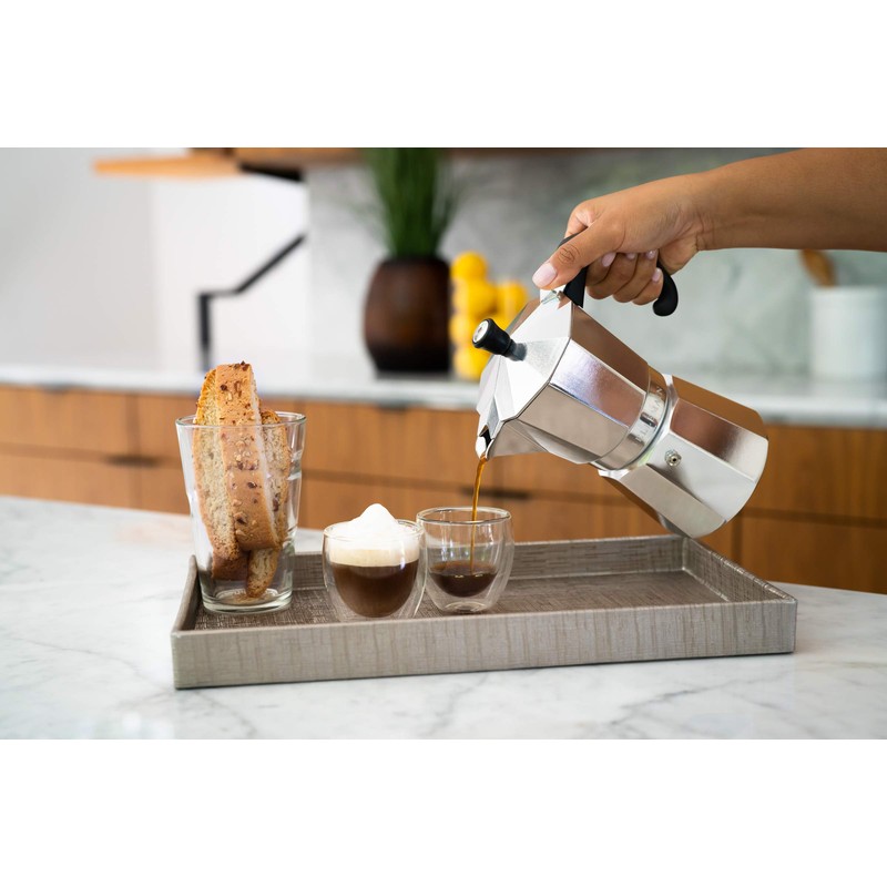 Bellemain Stovetop Espresso Maker Moka Pot (Silver, 6 Cup)