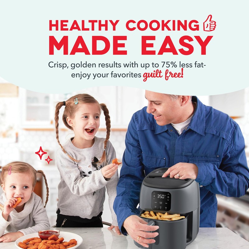 DASH Tasti-Crisp™ Electric Air Fryer Oven, 2.6 Qt., Grey –