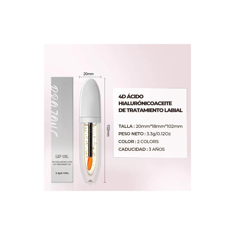 4d Hialurónico Hidratante Acabado Gloss Lip Oil Dreamy Rose