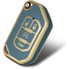 WORCAS TPU Smart Key Fob Case Protective Cover Compatible with Jeep Gladiator JT Sahara JLU Wrangler JL Rubicon,4 Button Keyless Entry Remote Accessories(Gray)