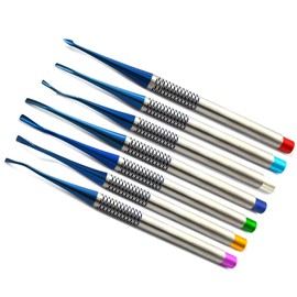 MEDSPO Professional Dental Instruments Osteotome Periotome Luxating Elevator Implant | Orthodontic PDL Teeth | Surgical Root Extraction Spreading (PDL Elevator Set Of 7)