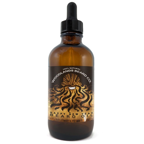 Happy New Year Beard Oil - Scented with Patchouli, Vanilla, Sweet Orange and Frankincense (4 oz,)