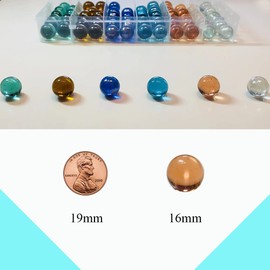 UNCOJOY 72 PCS Marbles for Kids, 6 Colors Glass Marbles Bulk for Marble Games Marble Run Chinese Checkers Vases Home Decor