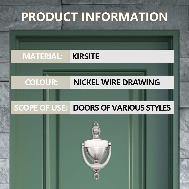 SANATO Nickel Door Knocker Hardware Door Knockers for Front Door,