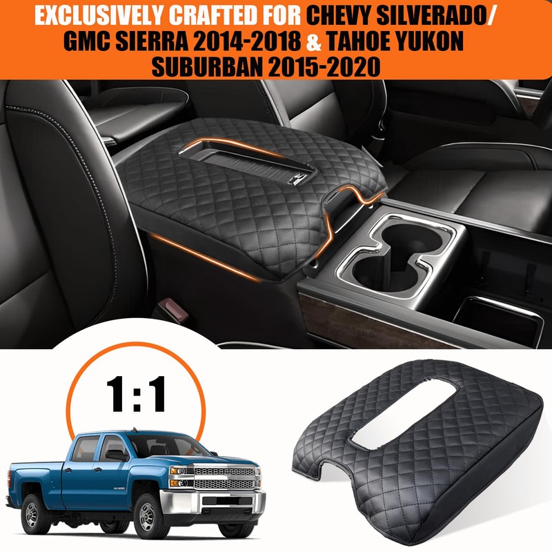 ANMOSVO Center Console Cover for Chevy Silverado & GMC Sierra