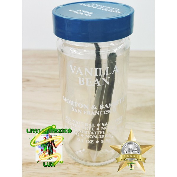 MORTON & BASSETT, VANILLA BEAN 0.1 OZ 3.5g Vanilla bean kosher glass ❤️ jar ⚡🚚