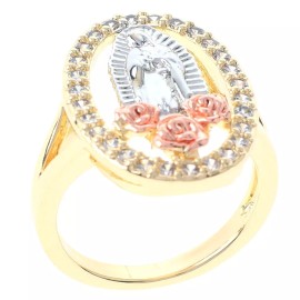 neXxtten Gold Tone Gold Plated Ring With Clear Rhinestone - RG1005-10