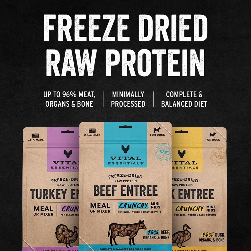 Vital Essentials Freeze-Dried Raw Beef Crunchy Mini Nibs | Complete
