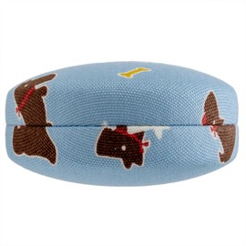 Pearl HO-5 092927 Glasses Case, Hard Type, Spring Type, Dog Pattern, Blue