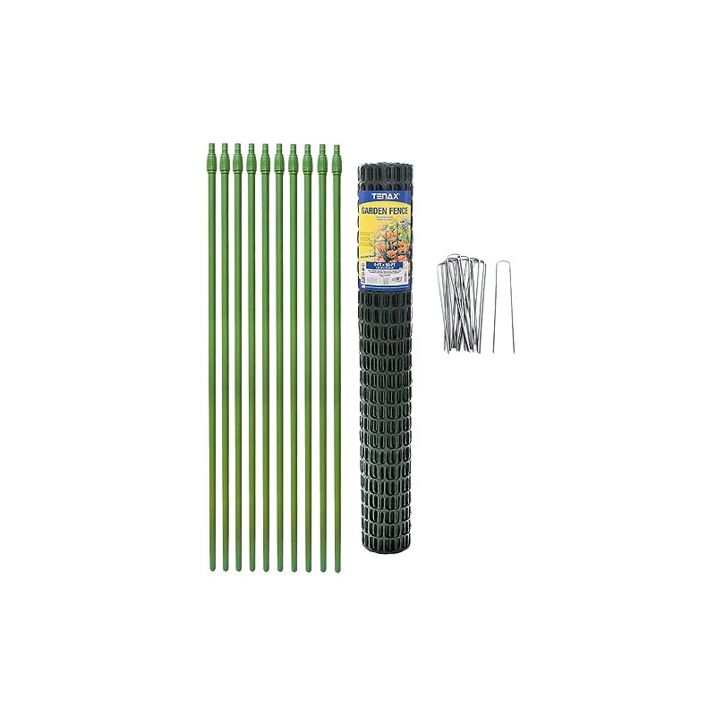 Tenax 2A230072 DIY Garden Fence Kit 4' x 50' Green
