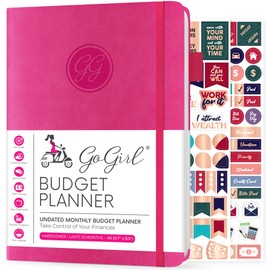 GoGirl Budget Planner – Monthly Financial Planner Organizer Budget Book. Expense Tracker Notebook Journal to Control Money, A5 (Hot Pink)