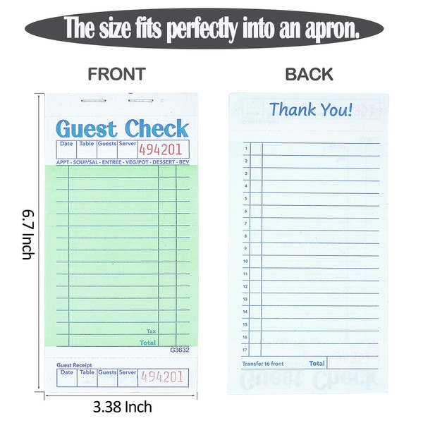 Officeva Officeva Guest Checks Server Note Pads 6 Pack 300