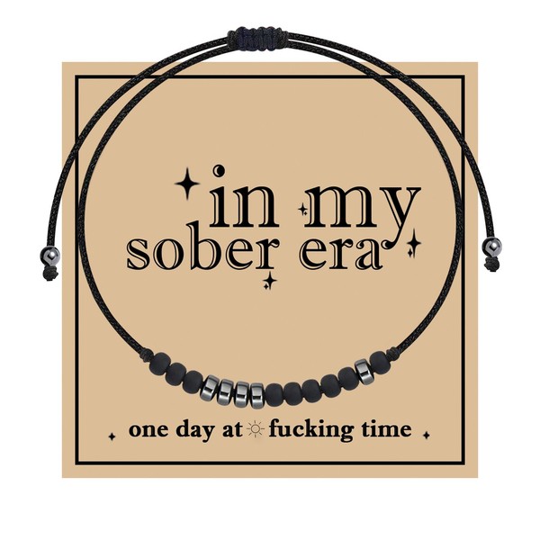 KUIYAI Sober Morse Code Bracelet, Sobriety Gift, Addiction Recovery Gift,