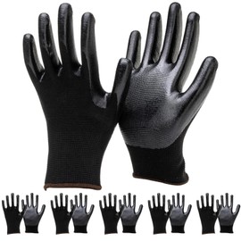 BDSHUNBF 6 Pairs Work Gloves Gardening Gloves, Safety Gloves with Secure Grip on Palm & Fingers, Working Gloves for Men, Comfortable Breathable Durable for Garden Outdoor Fishing General Duty Work
