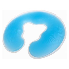 ieron Silicon U-Shape Spa Pillow Gel Face Pad Massage Cushion for Beauty Bed - Blue, 31 x 26cm