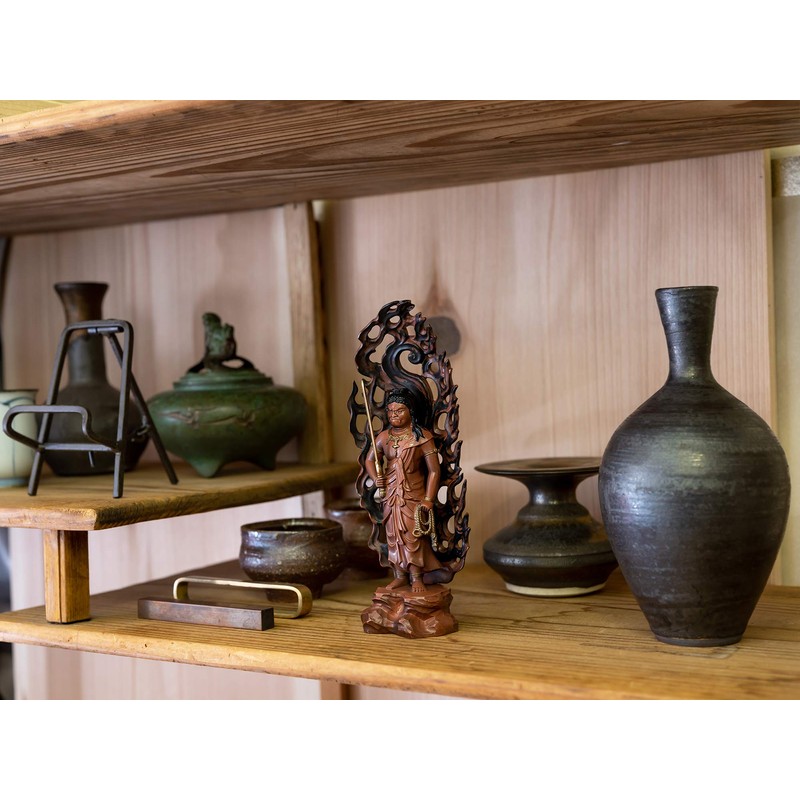 仏像 赤不動明王 15.5cm （彩色仕上げ） 仏師：牧田秀雲 原型＿（酉年生まれ）十二支守り本尊 高岡銅器(ふどうみょうおうR)