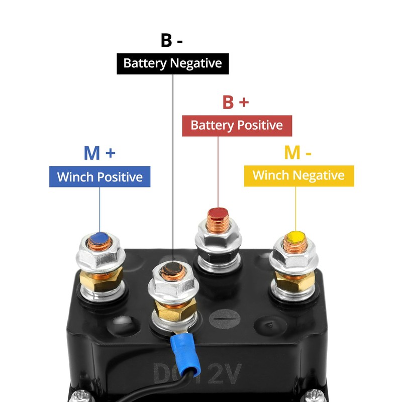 QWORK Solenoid Relay, 2 Pack 12V 500A Winch Relay Solenoid