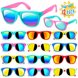 GIFTINBOX Kids Sunglasses Bulk, 12Pack Kids Sunglasses Party Favor with UV Protection for Boys Girls, Beach Pool Birthday Party Supplies, Goody Bag Fillers Easter Basket Stuffers Gift for Kids 3-8