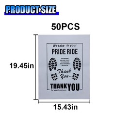 50PCS Car Kraft Paper Floor Mats, Waterproof Floor Covers Car Carpet Protector, Disposable Temporary Automotive Foot Pad, Vehicle Detailing Detail Wash Supplies, 15x19 Inch(White)