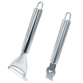 Kemcatui 1Pc Lemon Peeler Tool and 1Pc Y Shaped Fruit Peeler, Stainless Steel Lemon Zest Peeler with Channel Knife, Lemon Twist Peeler for Bar Cocktails, Kitchen