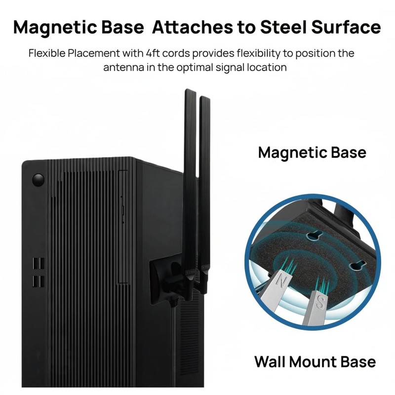 TECHTOO WiFi Antenna 12dBi Dual Band 2.4GHz 5GHz RP-SMA WiFi