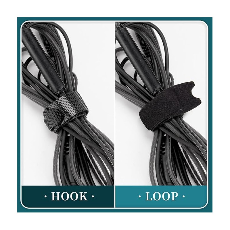 SOVYOULIVE Cable Strap, 100 Pcs Reusable Cable Ties, Adjustable Tie